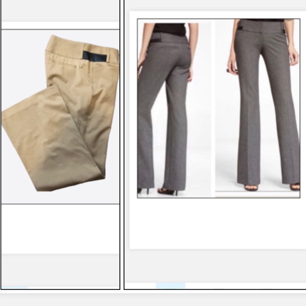 EXPRESS FLAIRE LEG EDITOR TAN PANTS SZ 10 - Picture 2 of 9